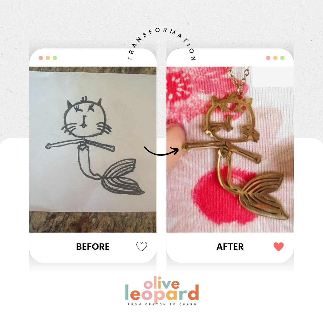Doodle Charm Necklace – Turn Your Child’s Artwork Into a Custom Keepsake 💛
