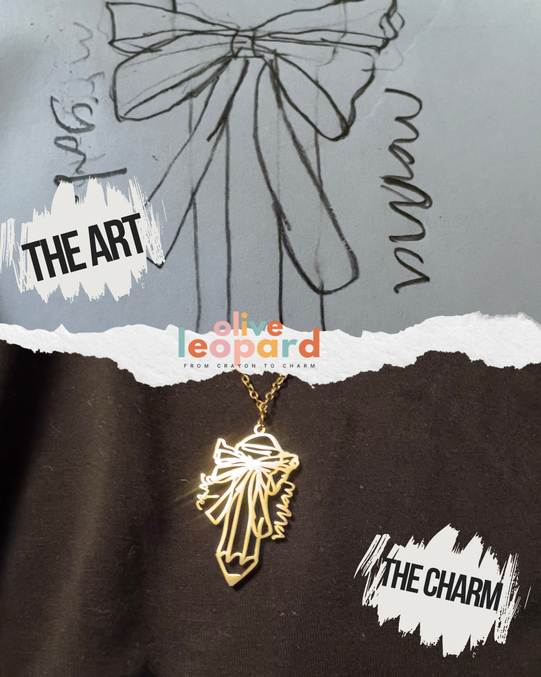 Doodle Charm Necklace – Turn Your Child’s Artwork Into a Custom Keepsake 💛
